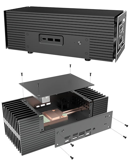 Akasa Turing RC Pro Gehuse (fr ASUS NUC 14 Pro Revel Canyon, A-NUC101-M1B) <b>[LFTERLOS]</b>